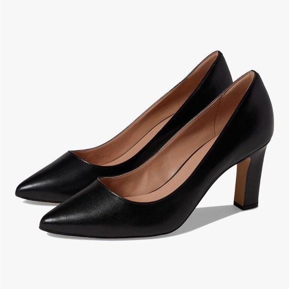 Elegant Black Leather Women's Pumps by Cole Haan (Mylah Heels, 75MM) - Picture 1 of 4